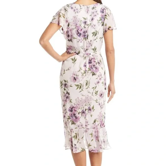 R&M Richards White & Purple Floral Dress - Picture 3 of 6